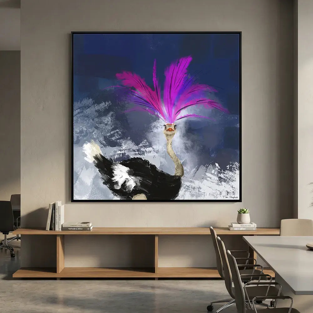 Showgirl | Fine Art Canvas Print with ostrich