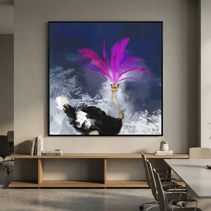 Showgirl | Fine Art Canvas Print with ostrich