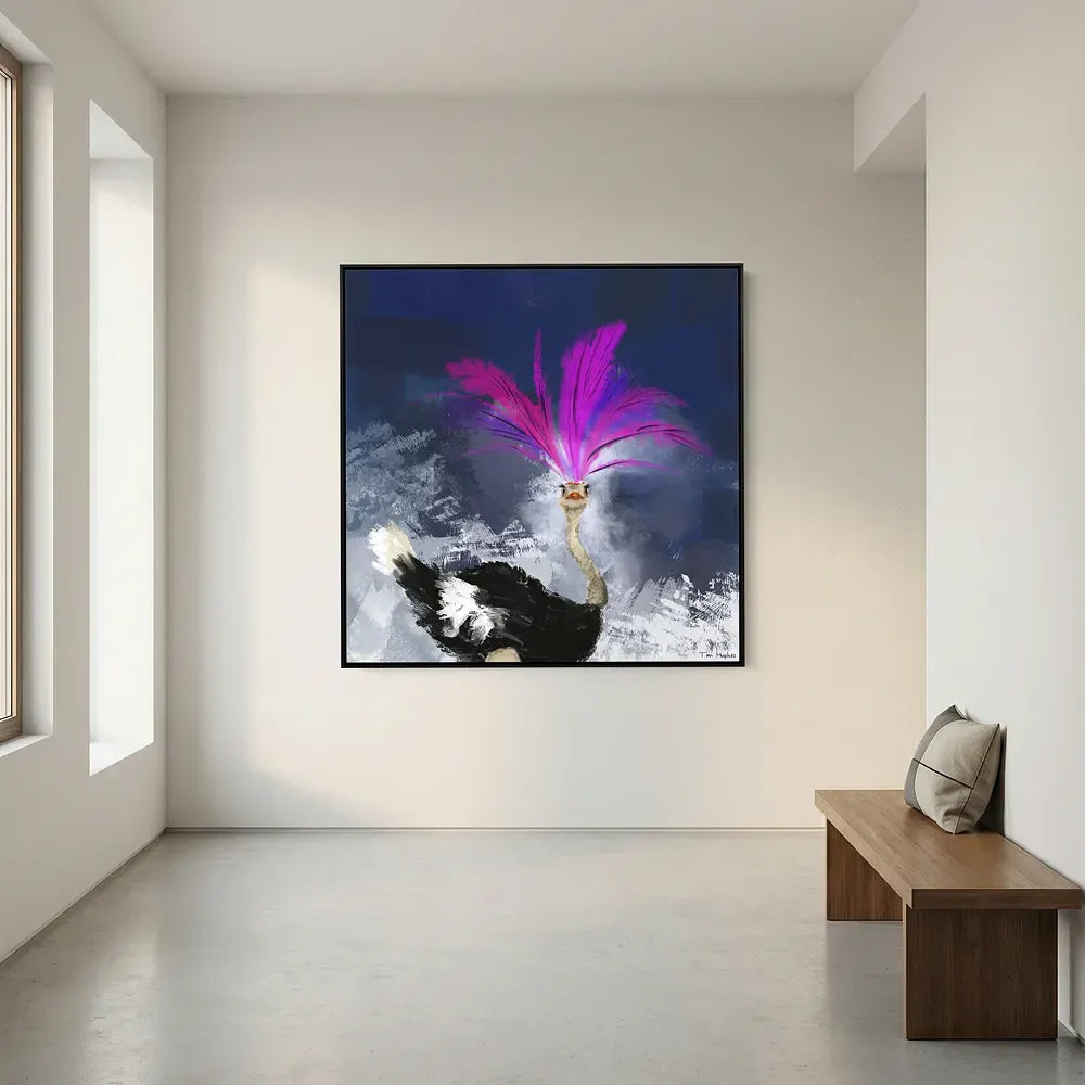 Showgirl | Fine Art Canvas Print with ostrich