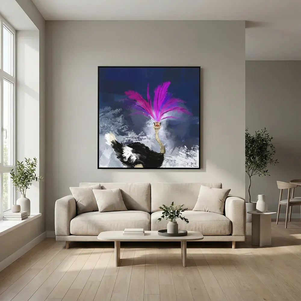 Showgirl | Fine Art Canvas Print with ostrich