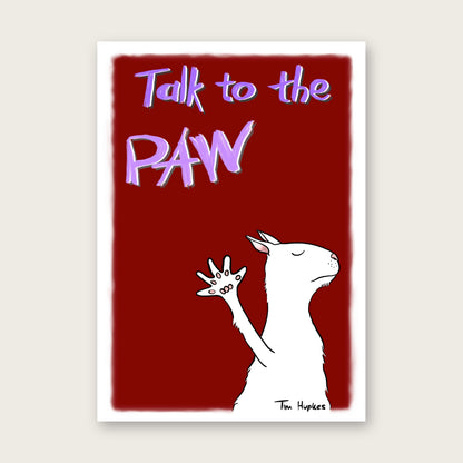 Talk to the Paw greeting card by Tim Hupkes