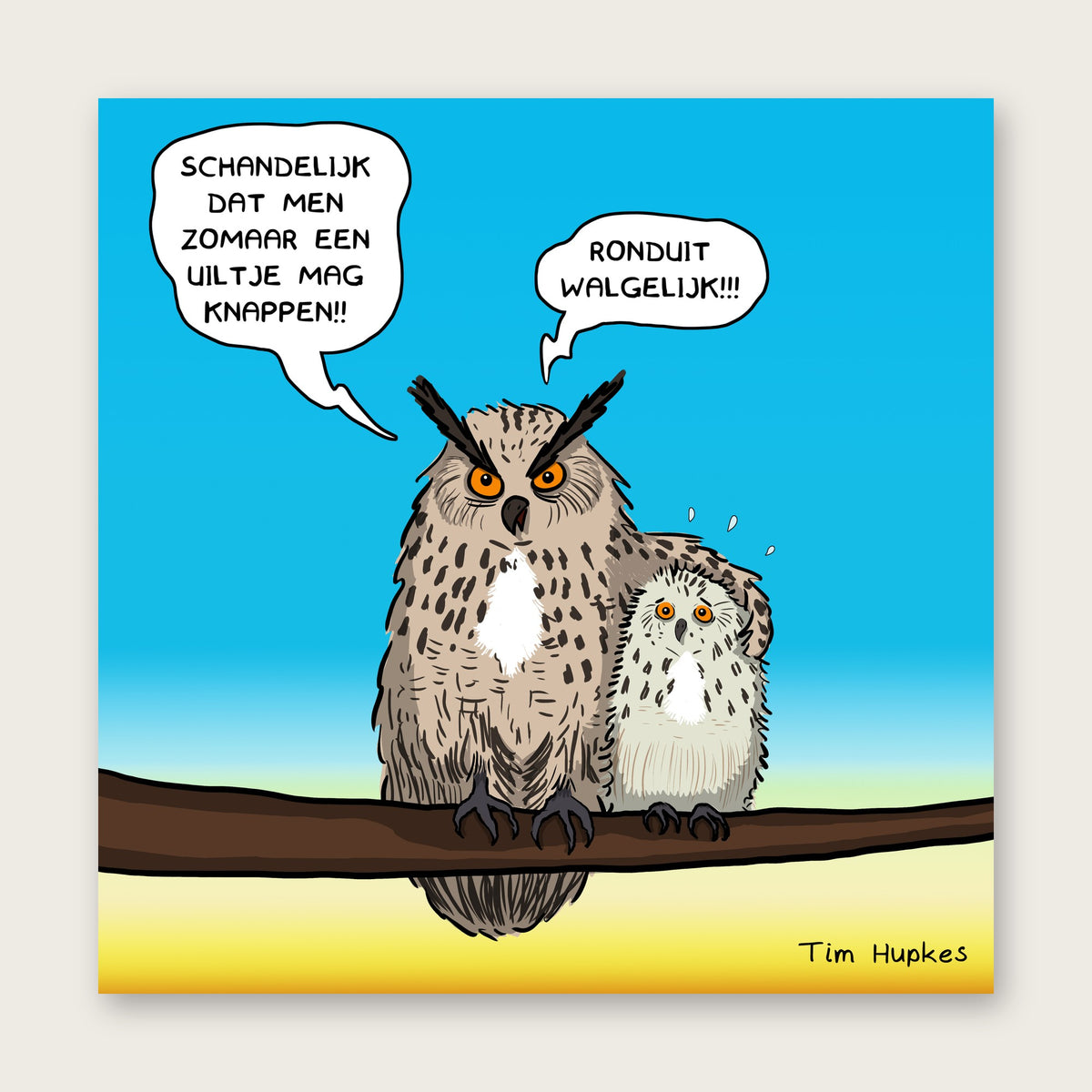 Uiltje Knappen greeting card by Tim Hupkes