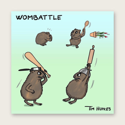 Wombattle greeting card by Tim Hupkes