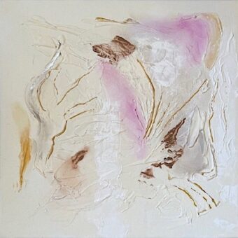 Prelude A: abstracte kunstprint van Tim Hupkes in zachte tinten, vierkant formaat, onderdeel van de Studio Notes-serie.