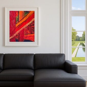 Art print Rejoyce ingelijst (witte lijst), in situ