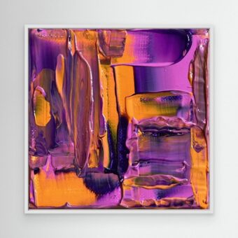Abstracte canvas print in paars en oranje | Solar Flare