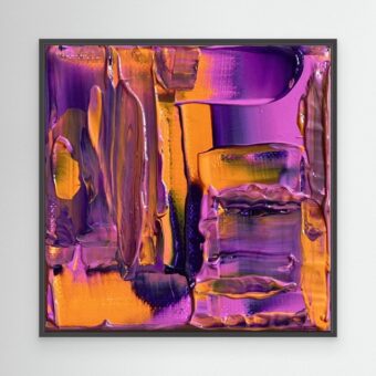 Abstracte canvas print in paars en oranje | Solar Flare