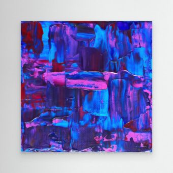 Abstracte canvas print in paars en blauw | Winterzonnewende
