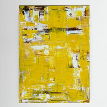 Abstract schilderij YELLOW I, 50 x 70 cm, acryl op canvas. Tim Hupkes
